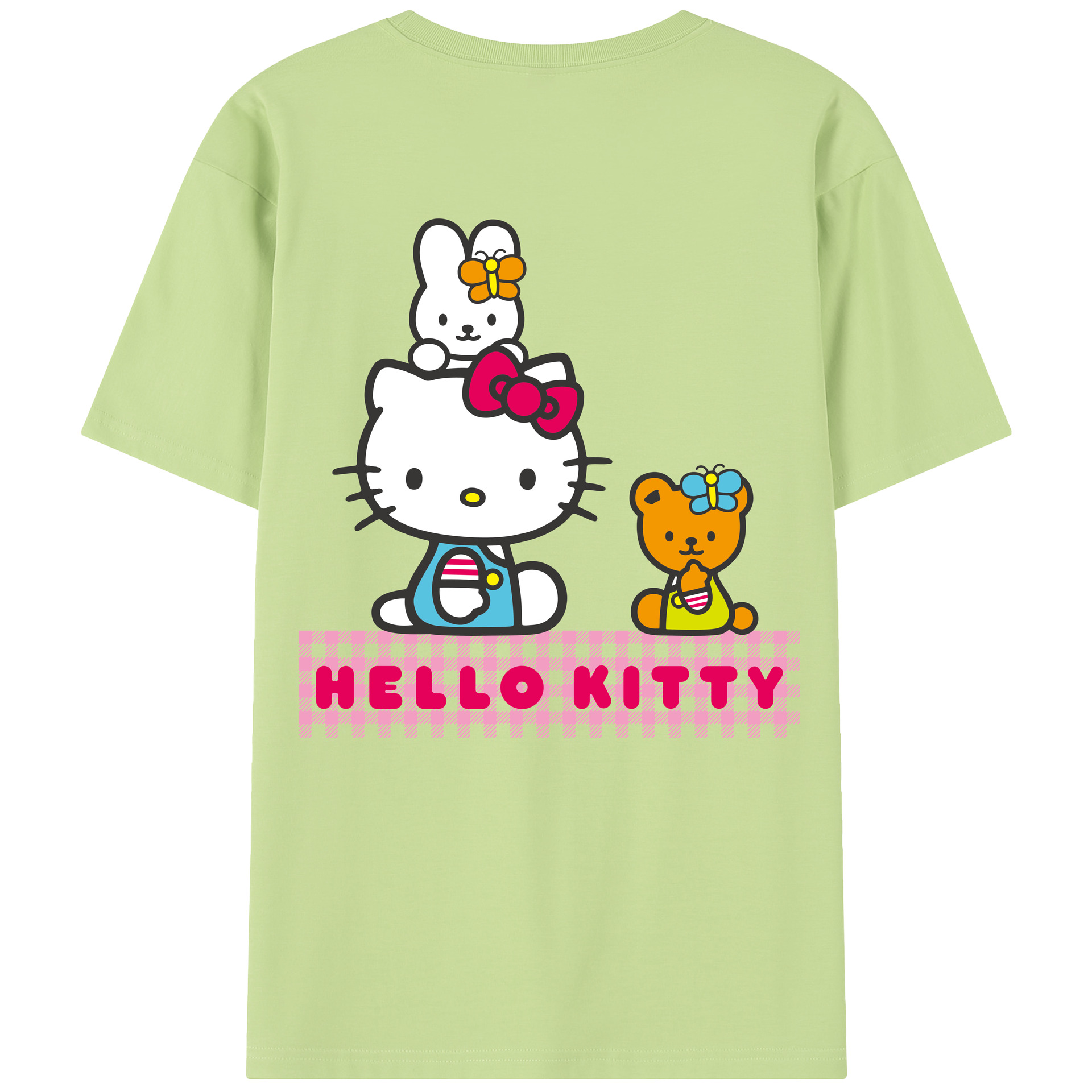 （画像用） Hello Kitty ハローキティ 綿100％半袖Tシャツ（背面プリント）
